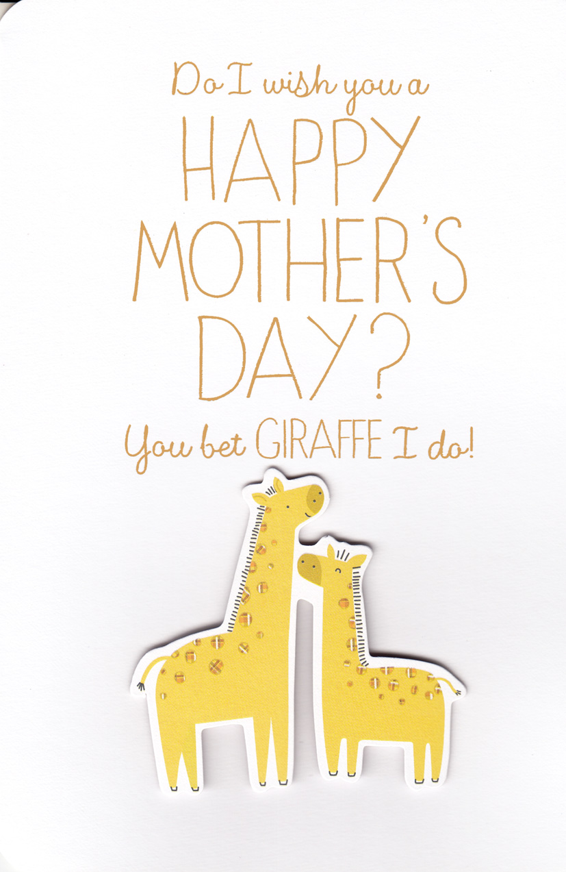 Mothers Day Card: Lg Humour Giraffes