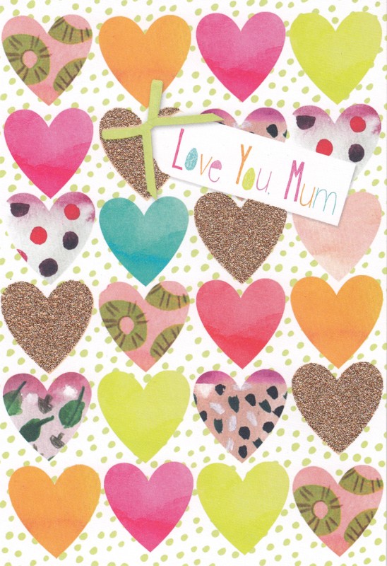 Mothers Day Card: Mum Fruit Hearts