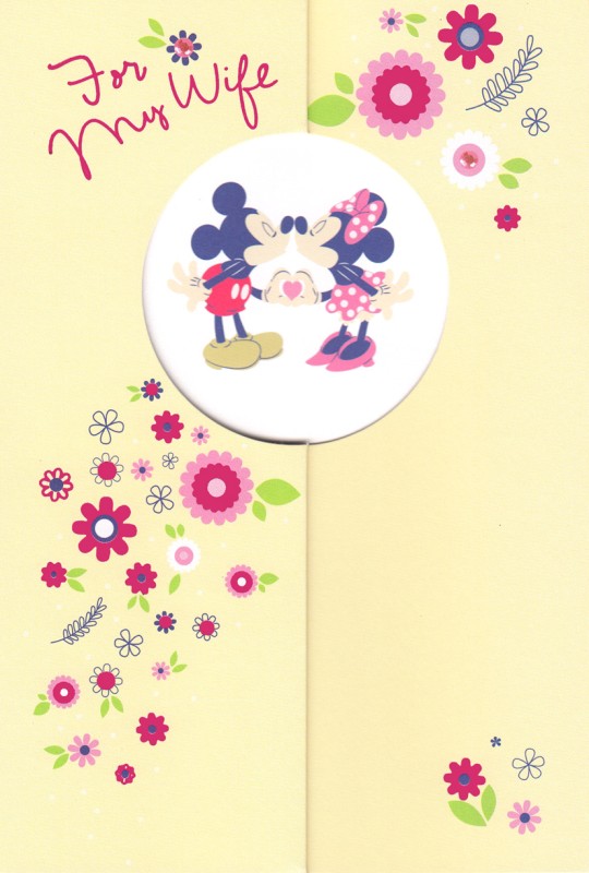 Mothers Day Card: Lg Wife Minnie Mickey