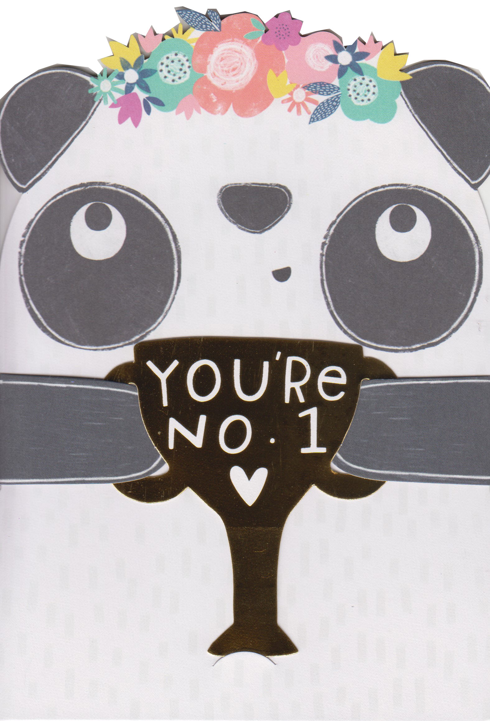Mothers Day Card: Cute Panda Youre No 1