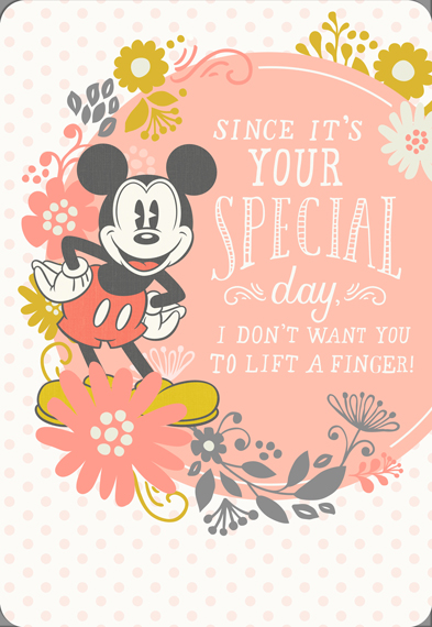 Mothers Day Card: Mum Mickey Spcl Shapecut