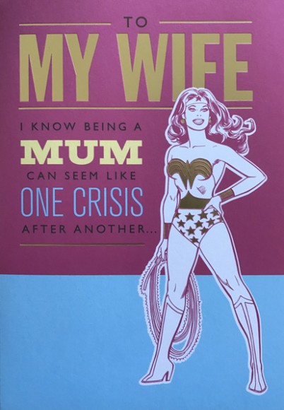 Mothers Day Card: Wife Wonder Woman