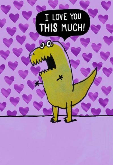 Mothers Day Card: Shoebox T Rex Love
