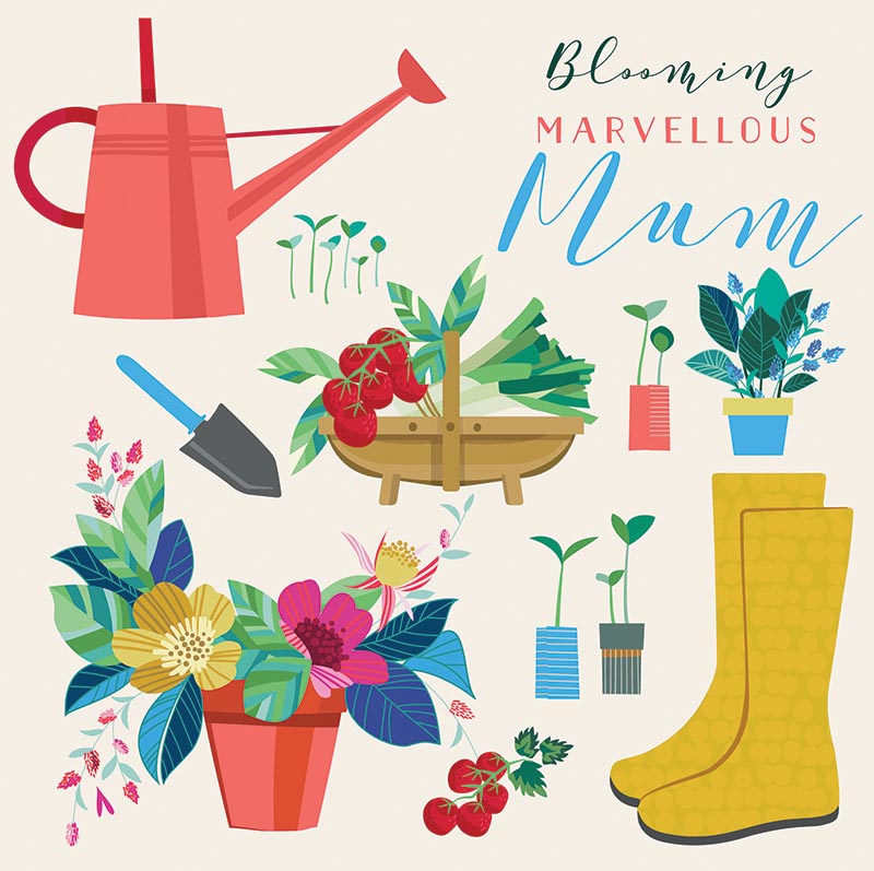 Mothers Day Card: Glow Blooming Marvellous