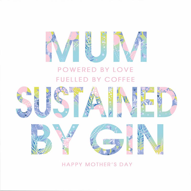 Mothers Day Card: Mum Love Coffee Gin