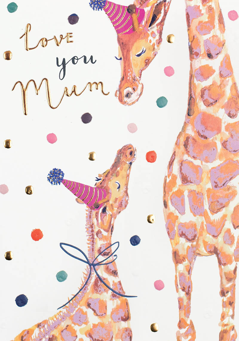 Mothers Day Card: Tiny Sparkles Mum Giraffes