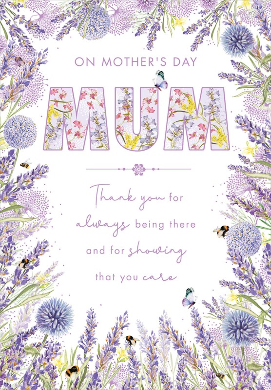 Mothers Day Card: Lavender Wildflowers