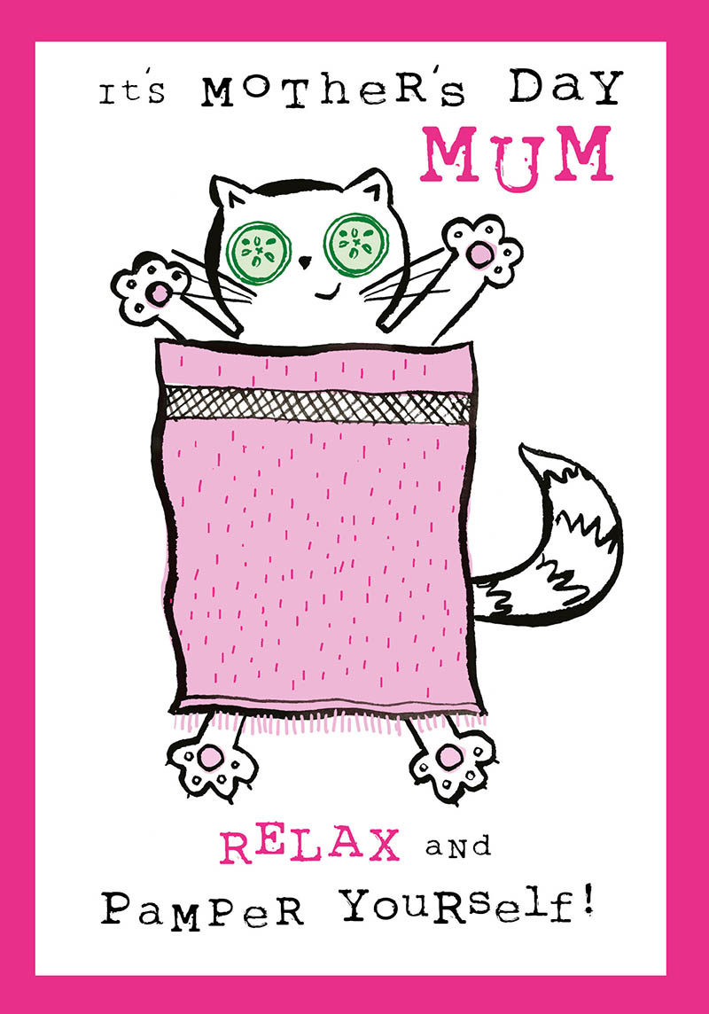 Mothers Day Card: Pamper Kitty