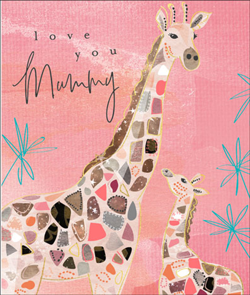 Mothers Day Card: Tiger Lily Mummy Giraffe