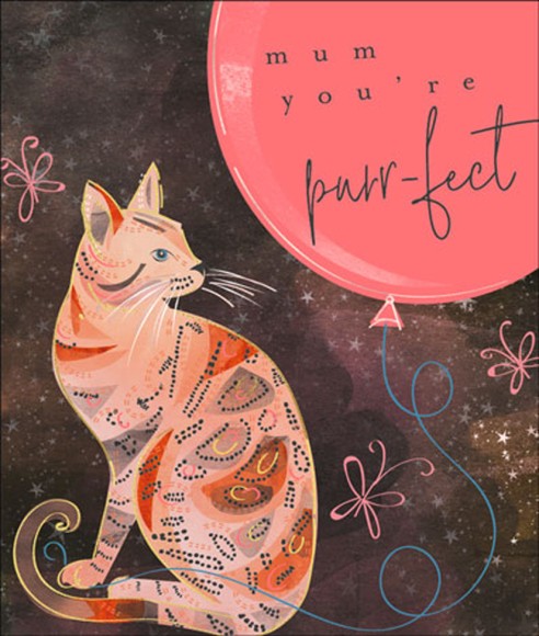 Mothers Day Card: Tiger Lily Cat Purrfect