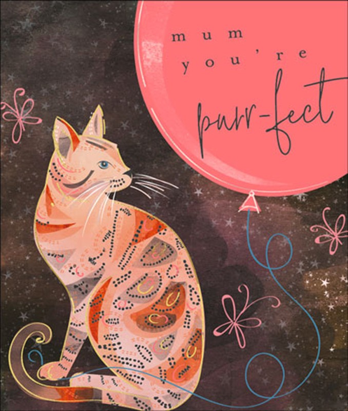 Mothers Day Card: Tiger Lily Cat Purrfect