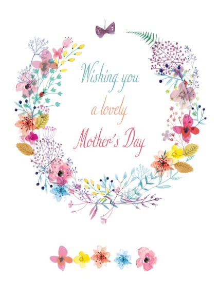 Mothers Day Card: Flower Wreath