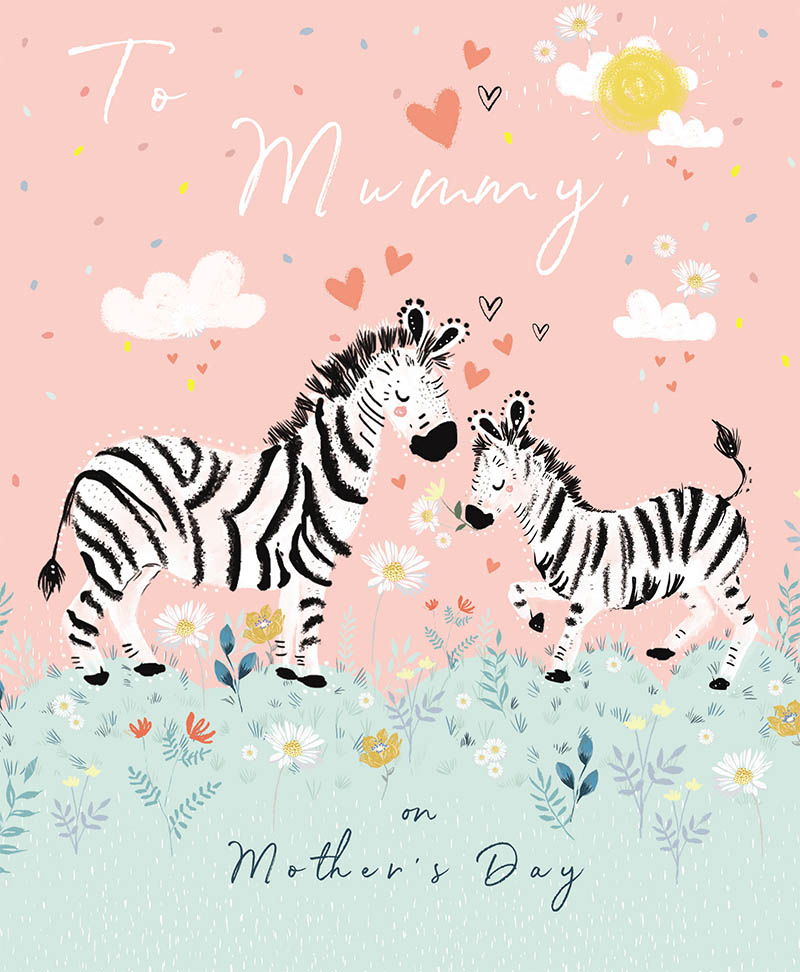 Mothers Day Card: Mummy Zebras