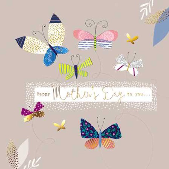 Mothers Day Card: Zinnia Butterflies