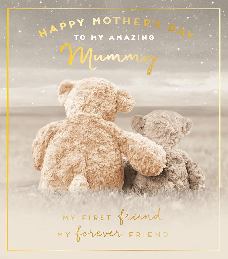 Mothers Day Card: Mummy Teddy Friend
