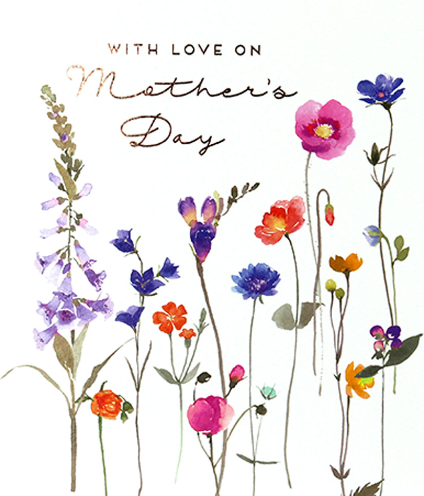 Mothers Day Card: Delphine Meadow With Love