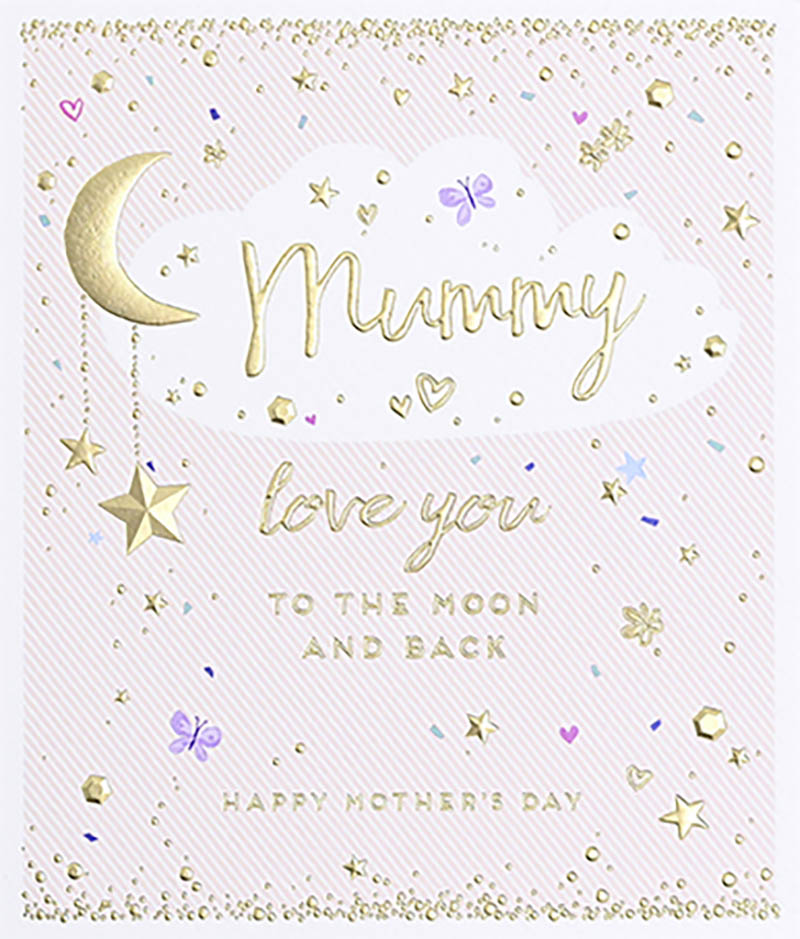 Mothers Day Card: Forget Me Not Mummy Moon