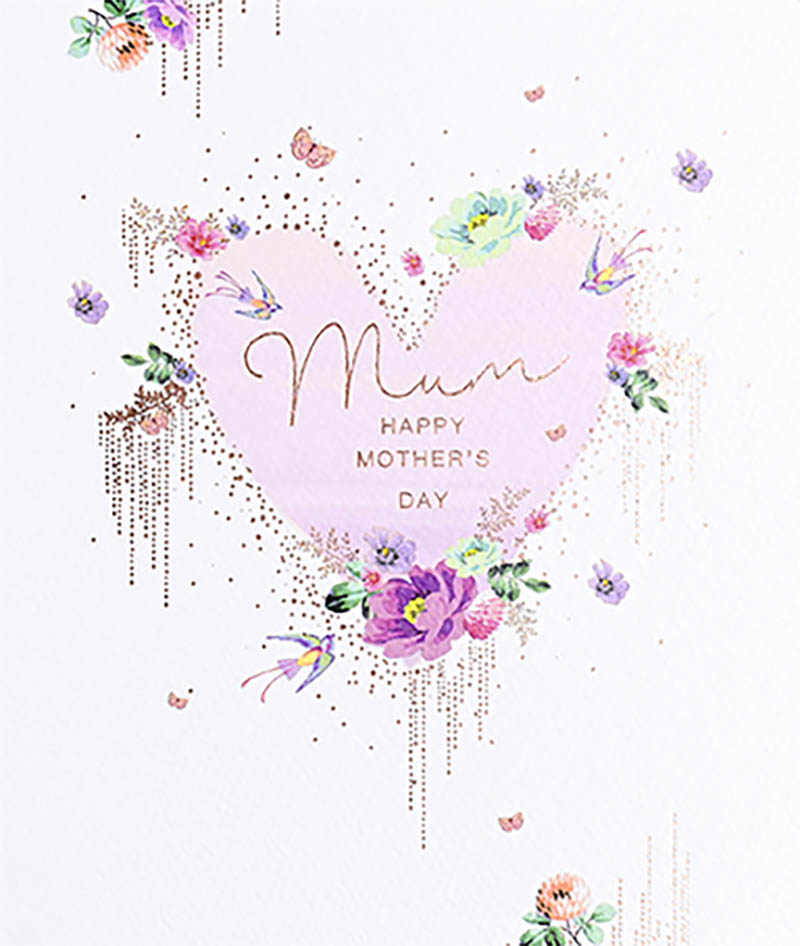 Mothers Day Card: Lemon Sorbet Floral Heart