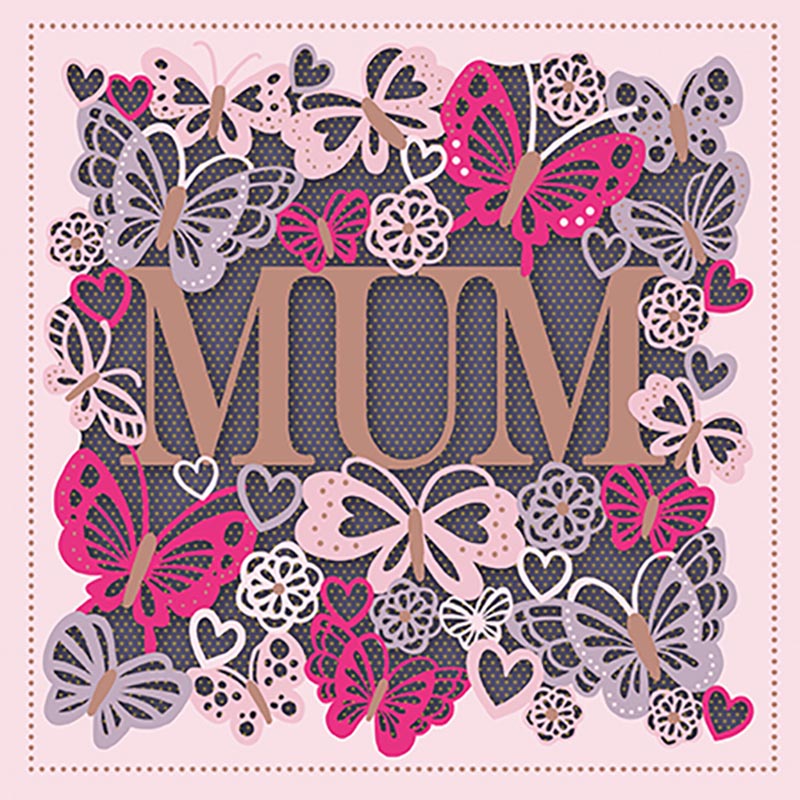 Mothers Day Card: Coralie Mum Butterflies