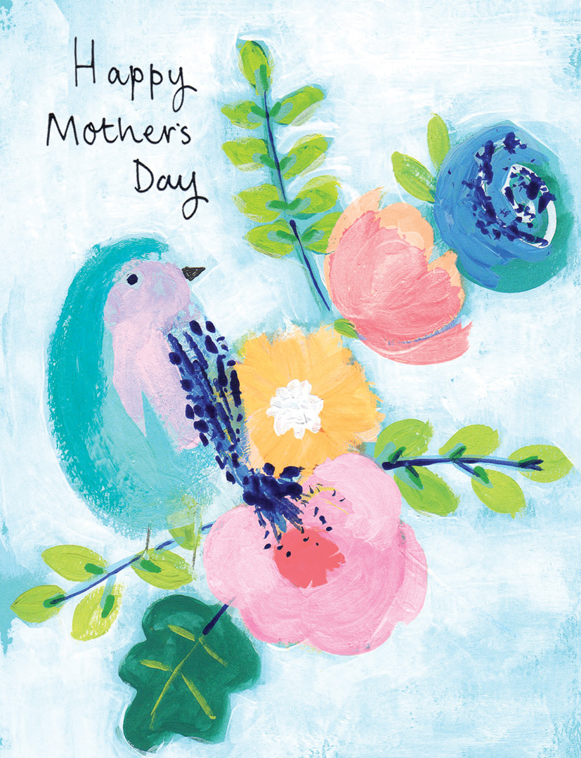 Mothers Day Card: Blush Bird