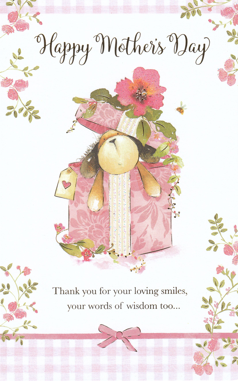 Mothers Day Card: Cute Dog In Gift