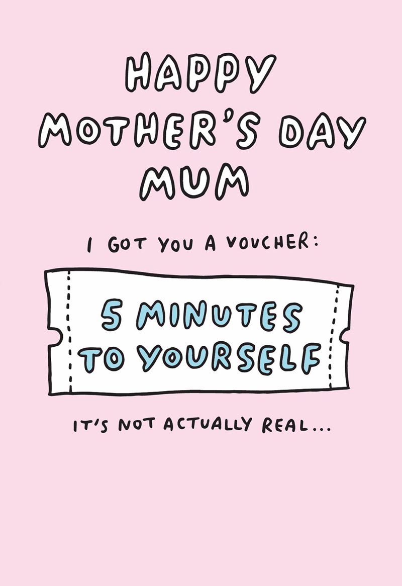 Mothers Day Card: Small Mum 5 Minute Voucher