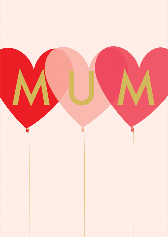 Mothers Day Card: Mumderful Balloons