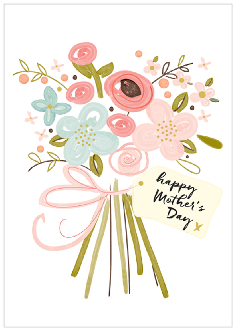 Mothers Day Card: Wish Flower Bouquet