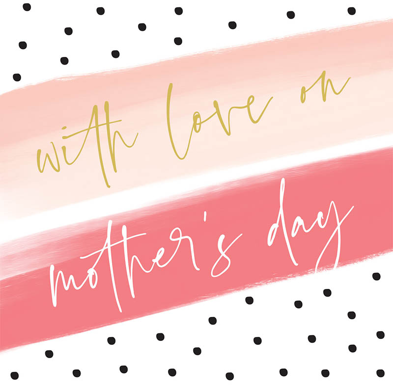 Mothers Day Card: Aura With Love Pink Stroke