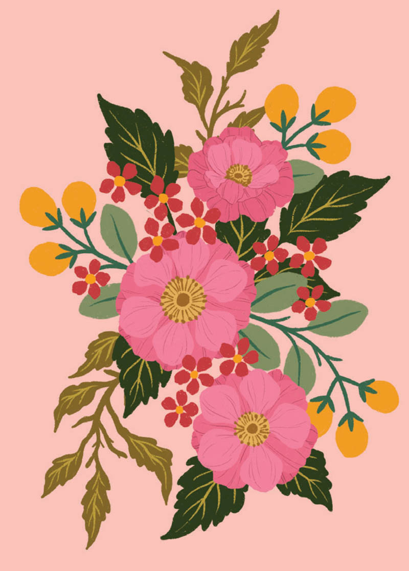 Mini: Apurva Pink Floral Blank