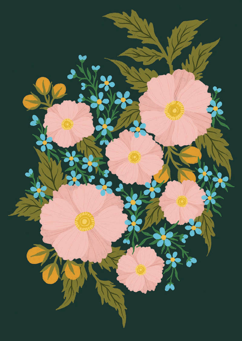 Mini: Apurva Dark Floral Blank