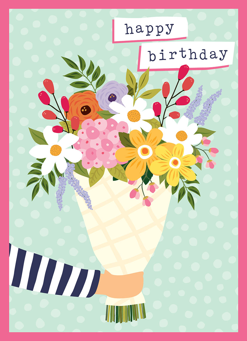 Female Birthday Giving Bouquet