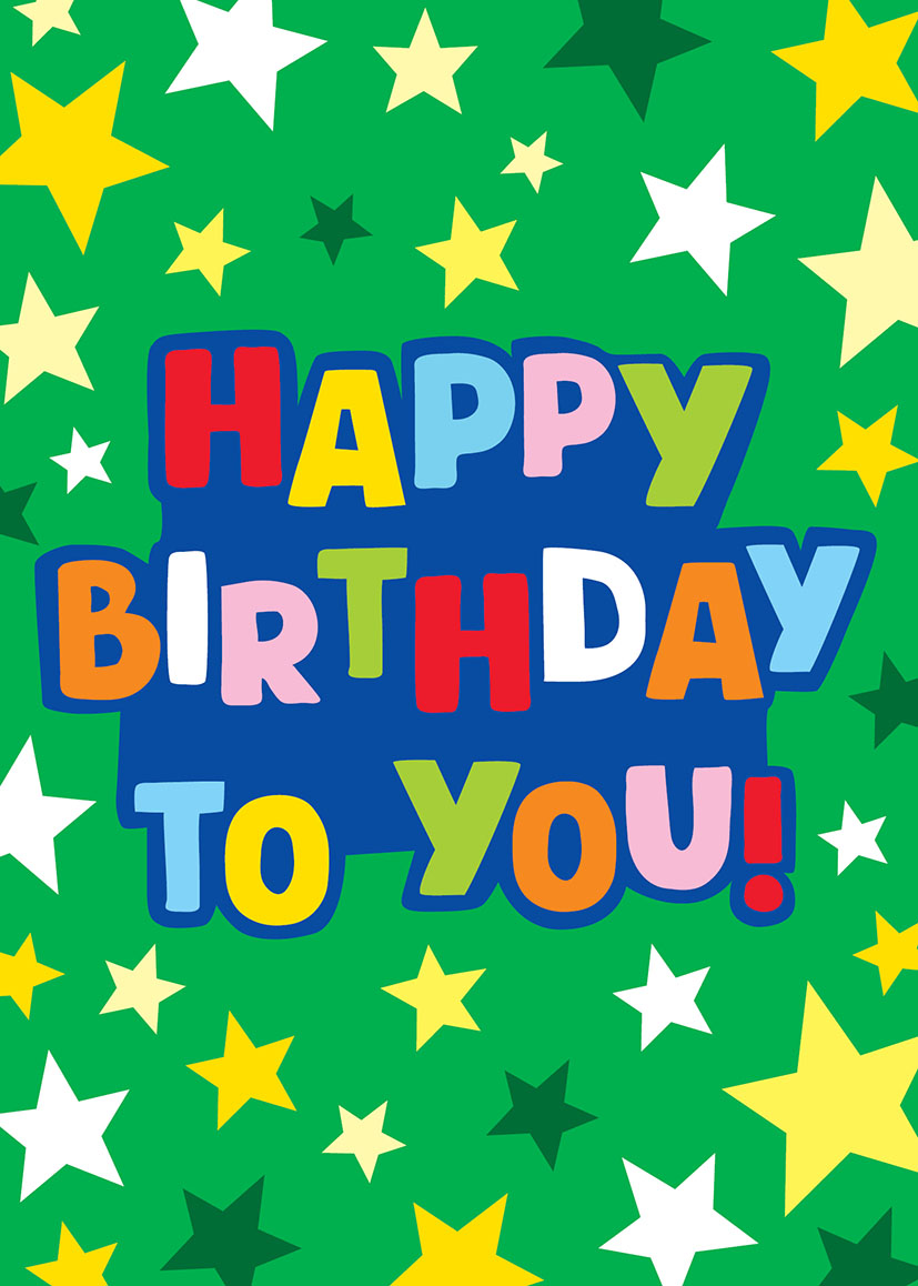 Juv Boy Birthday Stars On Green