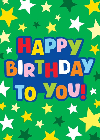 Juv Boy Birthday Stars On Green