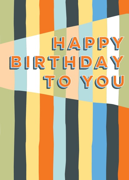 Male Birthday Squiggly Stripes