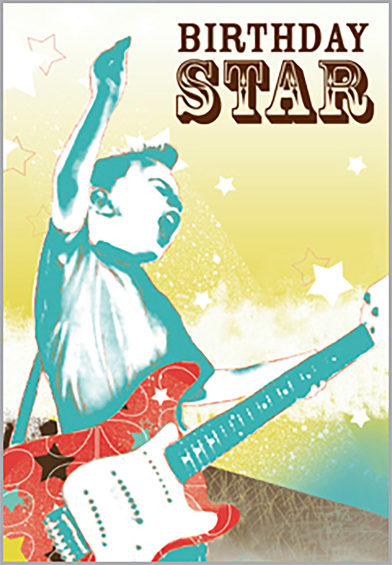 Birthday Star Red Guitar
