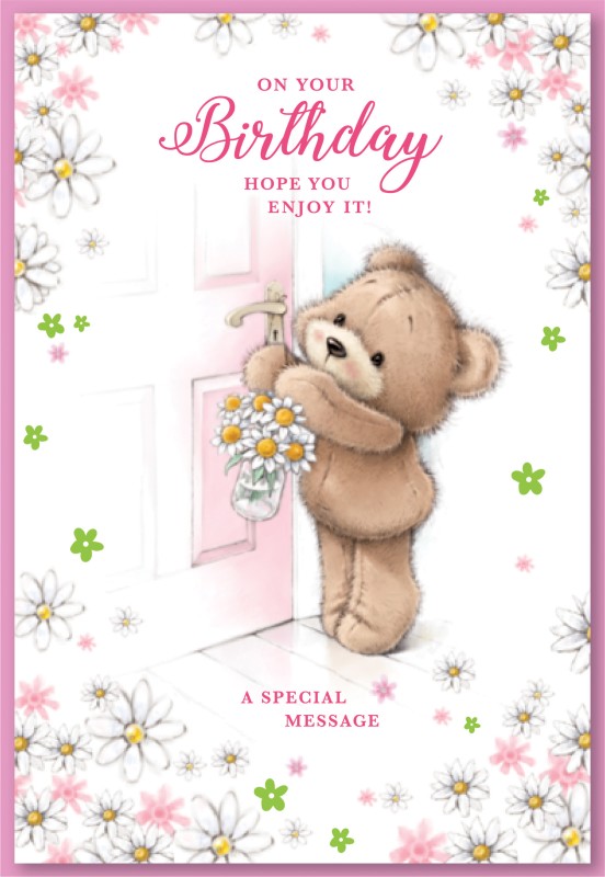 Se Birthday Teddy W Flowers