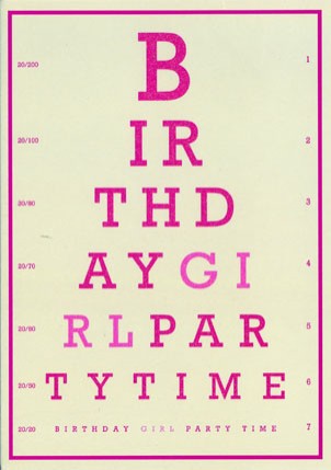 Eye Chart: Birthday Girl