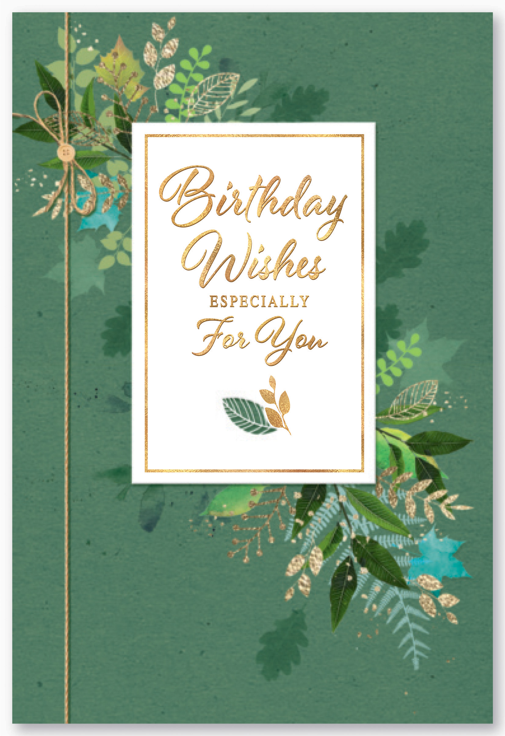 Birthday Wishes Green Floral