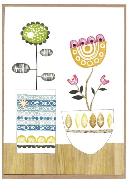 Woodblock: Two Pot Flwrs