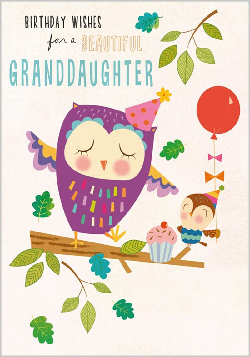 100% Kids: Large Granddaughter Birthday Owl Juvenile