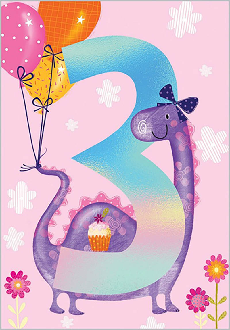 Age 3 Girl Party Dinosaur