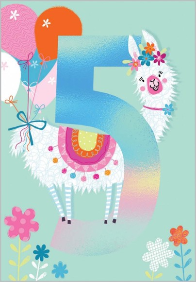 Age 5 Girl Llama Balloons