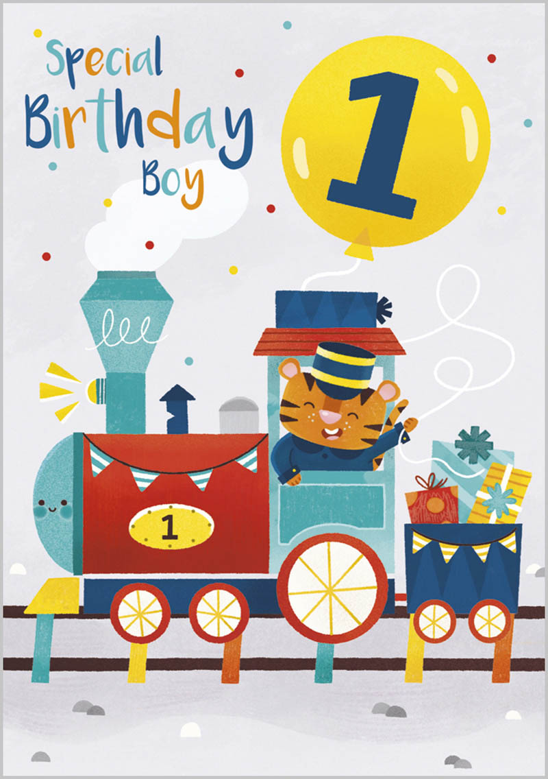 Mini Milk: Age 1 Boy Birthday Train