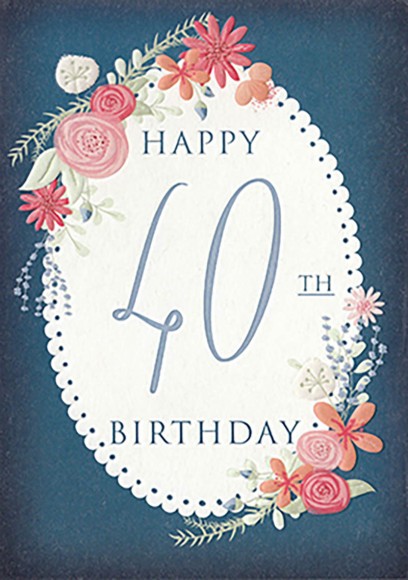 Birthday Age 40 Fem Floral