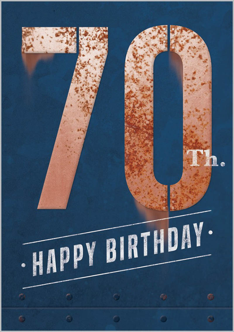 Age 70 Male Birthday Rust Iron