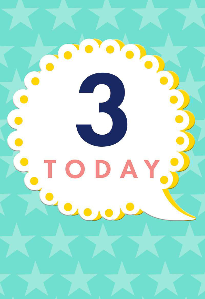 Birthday Age 3 M Speech Bubble