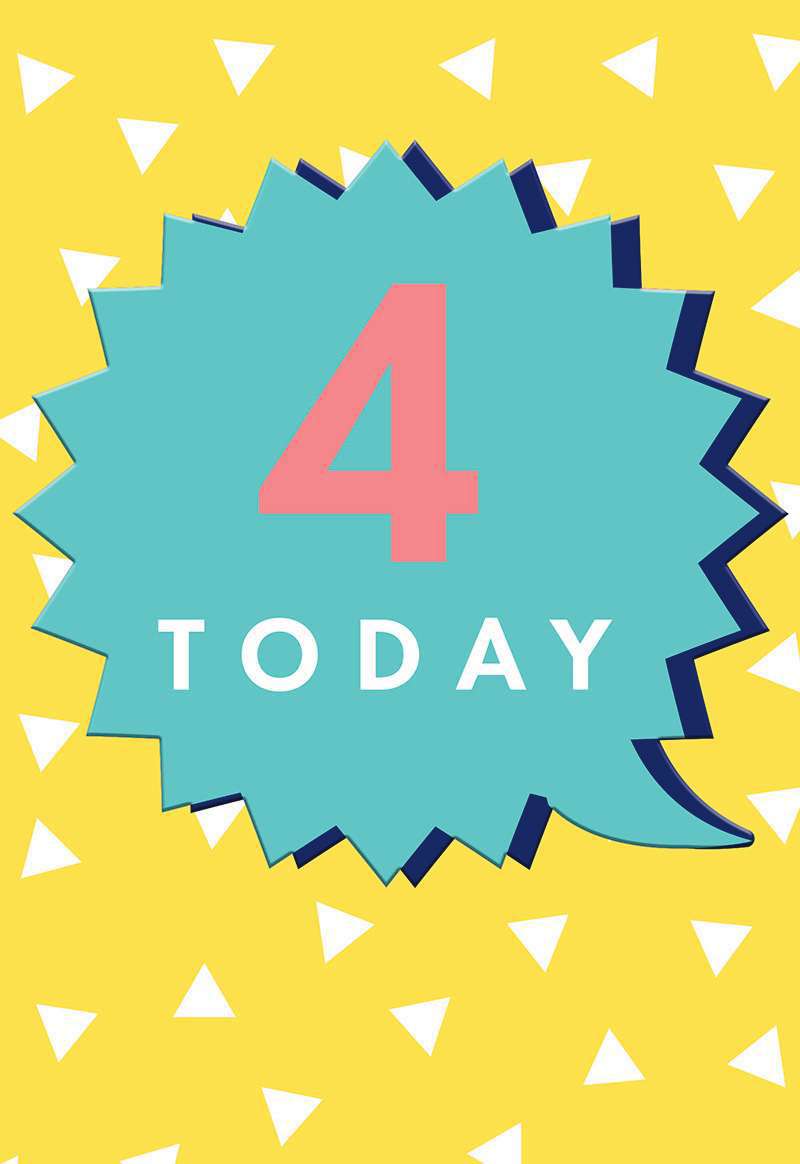 Birthday Age 4 M Speech Bubble