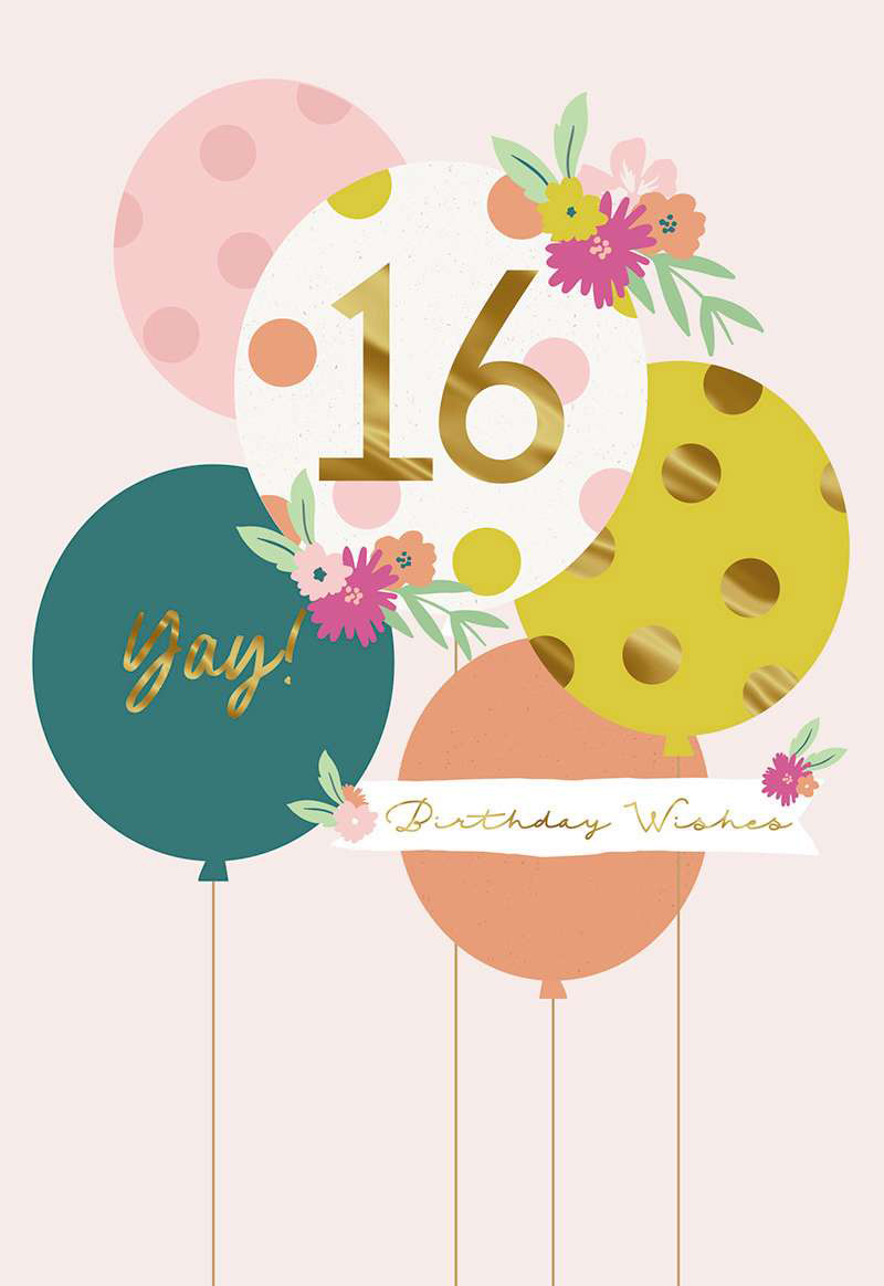 Age 16F Birthday Balloons