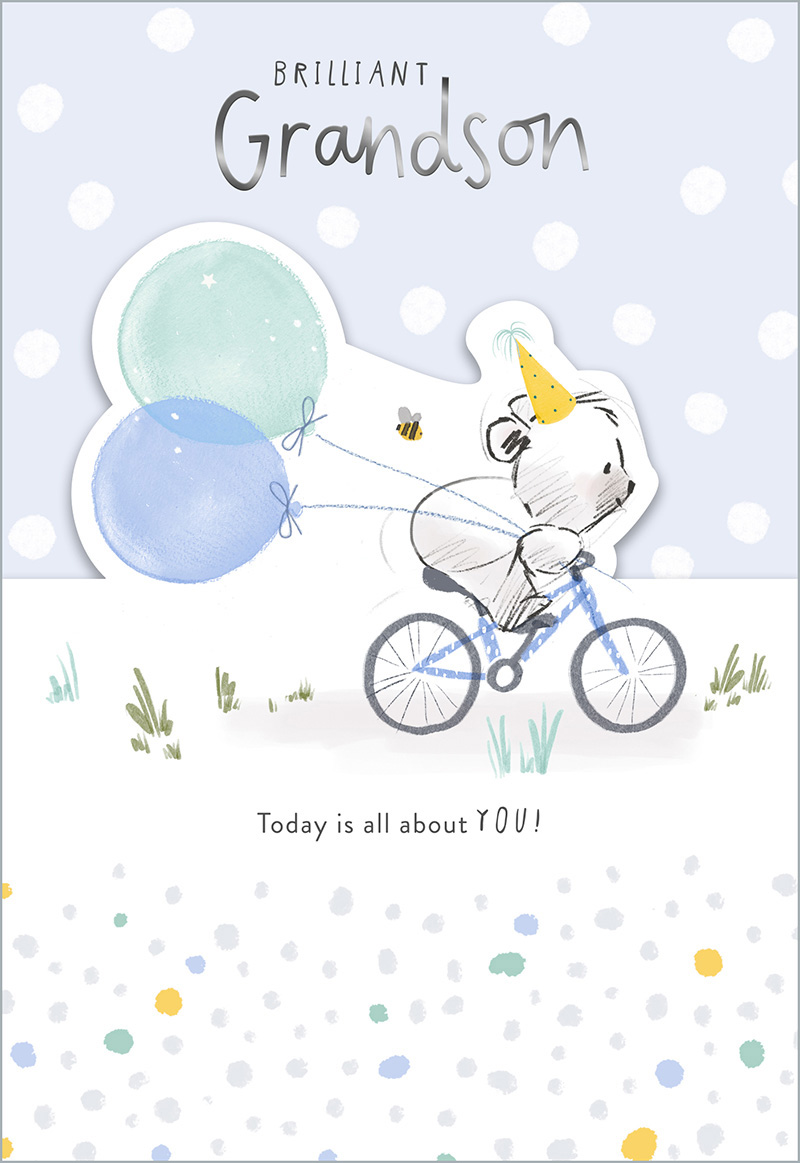 Birthday Grandson Bear On Bike